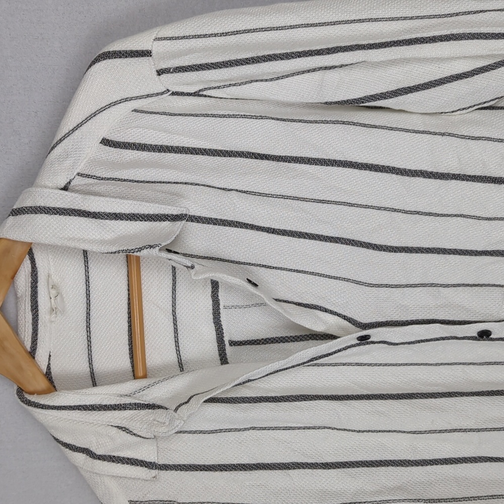 TRIBAL Women's Oversized Frayed Hem Button Down Rayon Utility Shirt - Picture 5 of 7